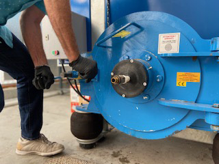 Professional rug cleaning equipment used during the area rug cleaning process